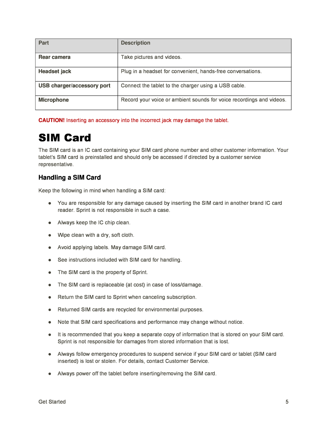 Handling a SIM Card SIM Card