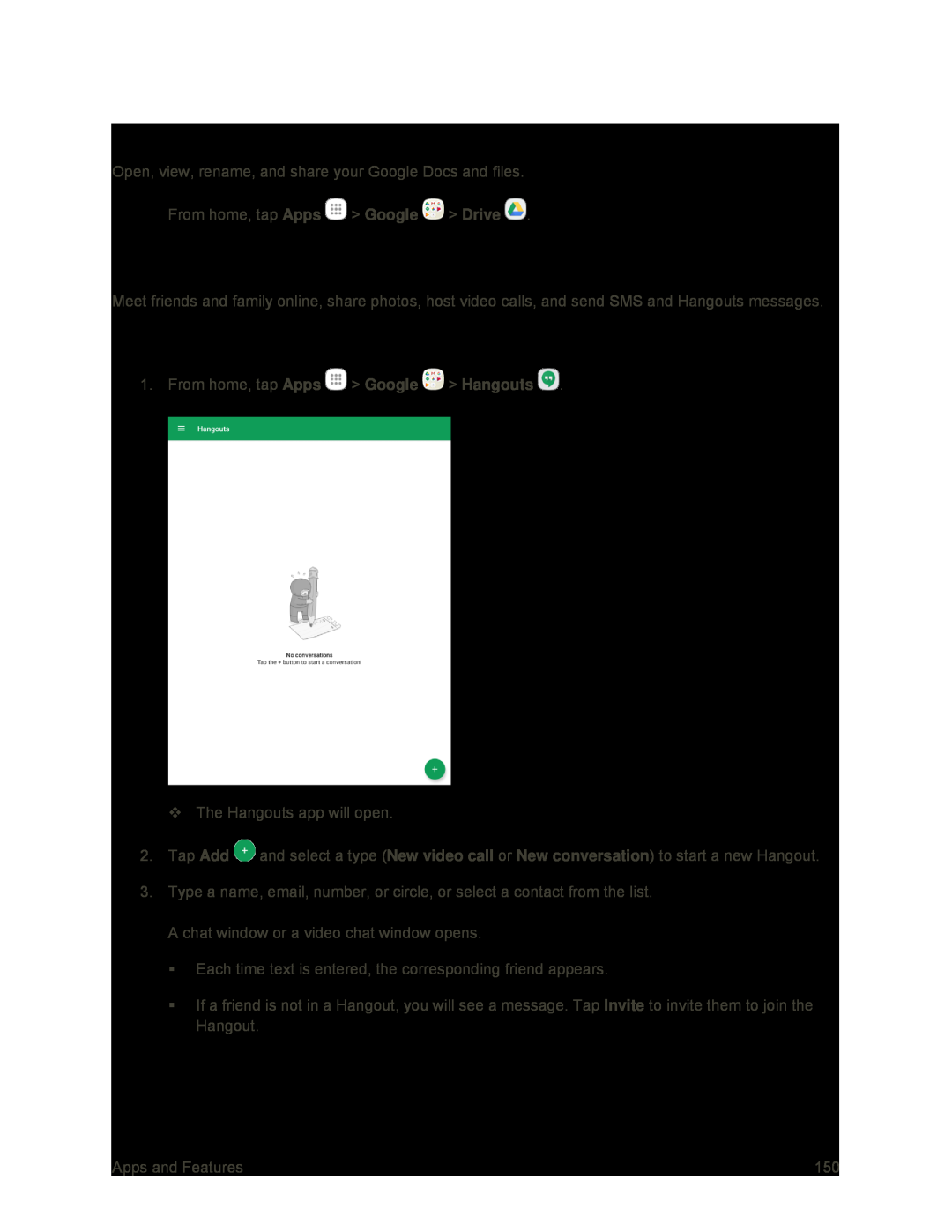 Using Hangouts Galaxy Tab S2 9.7 Sprint