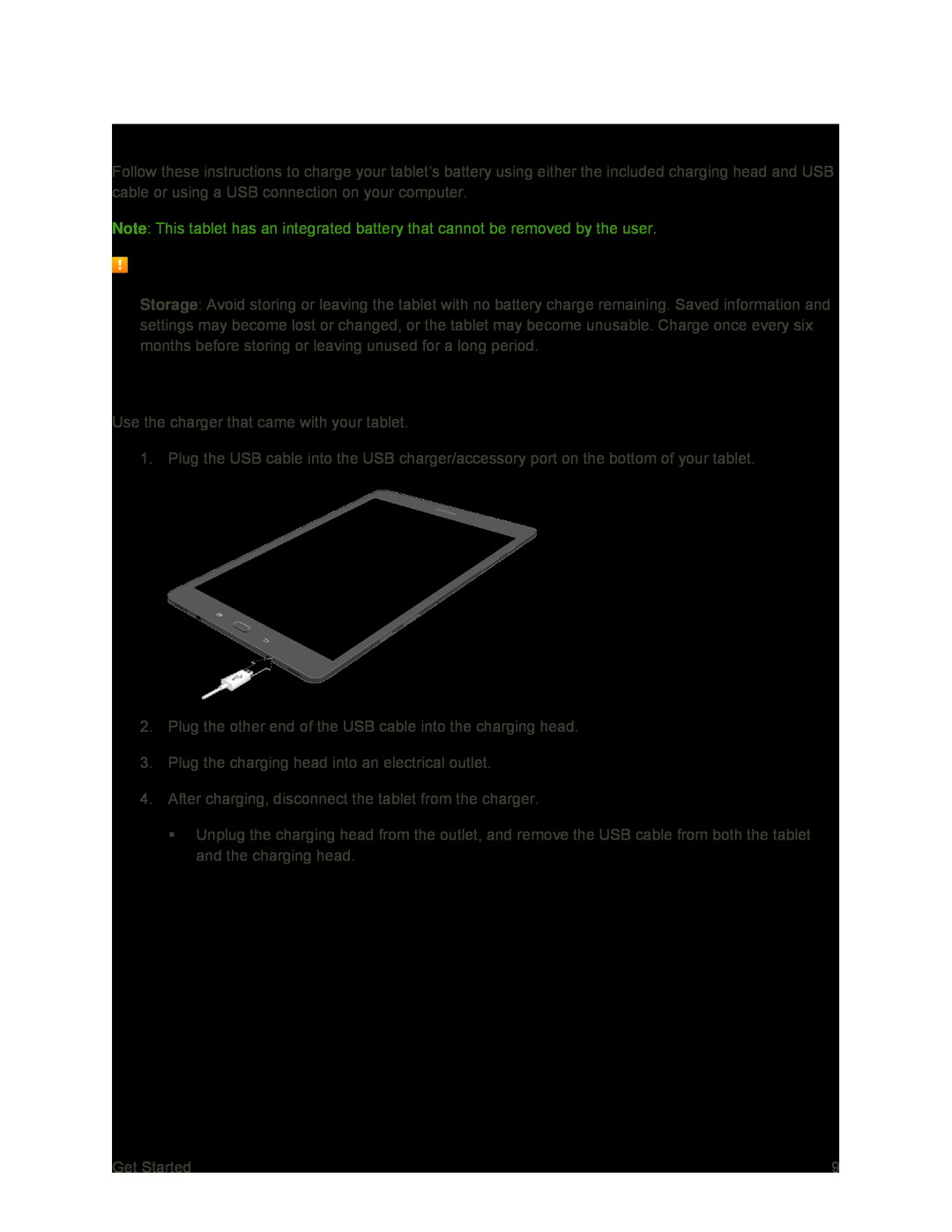 Charge the Battery Galaxy Tab S2 9.7 Sprint