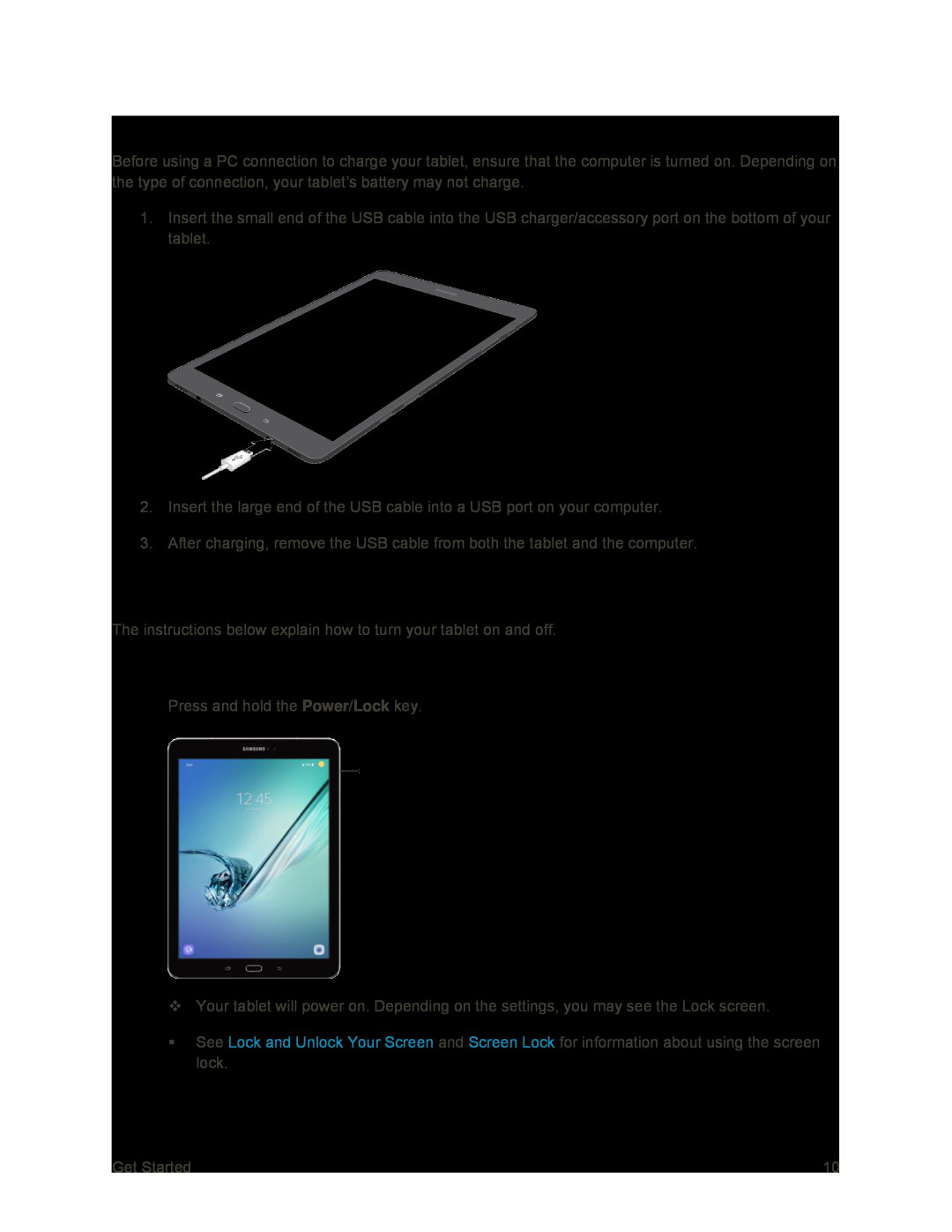 Turn Your Tablet On and Off Galaxy Tab S2 9.7 Sprint