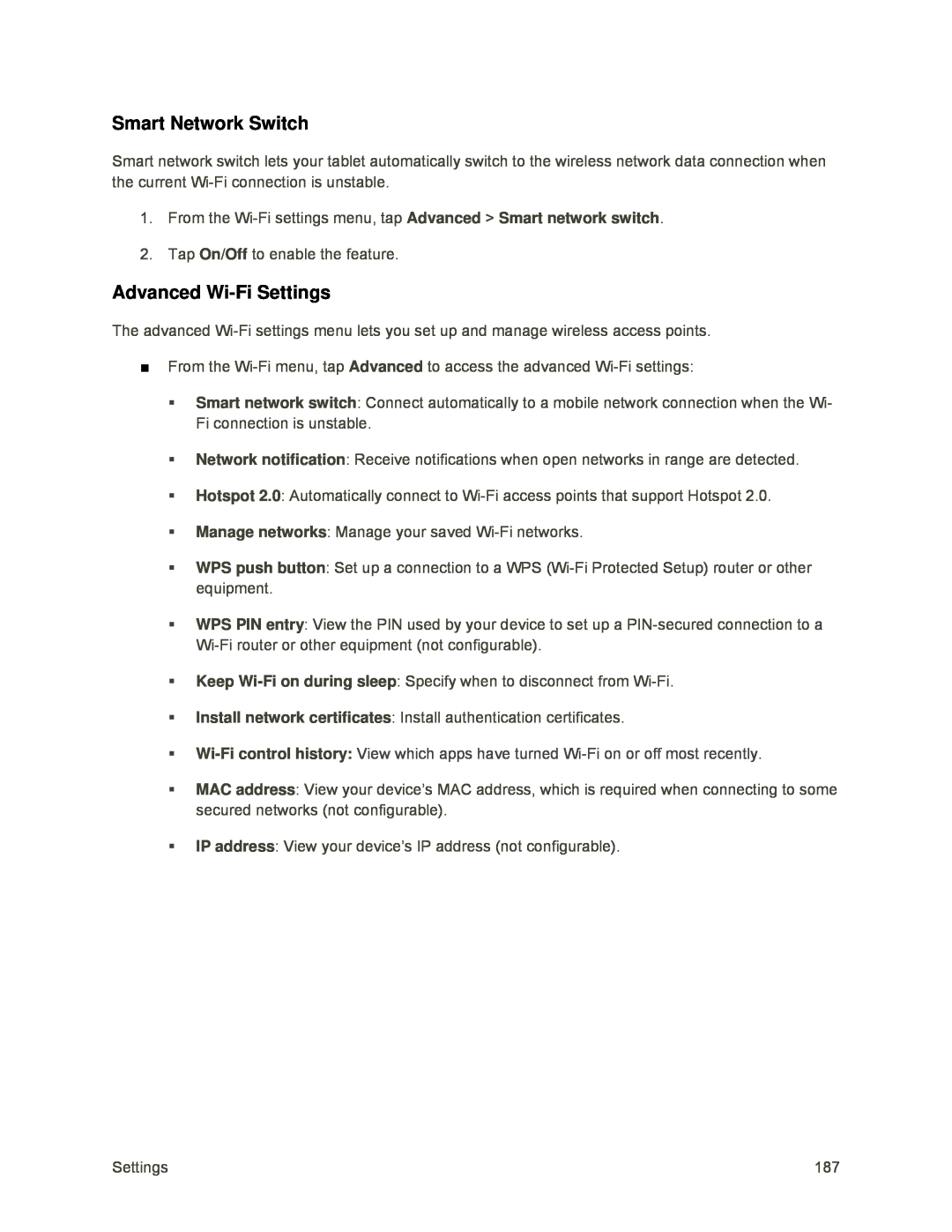 Smart Network Switch Advanced Wi-FiSettings