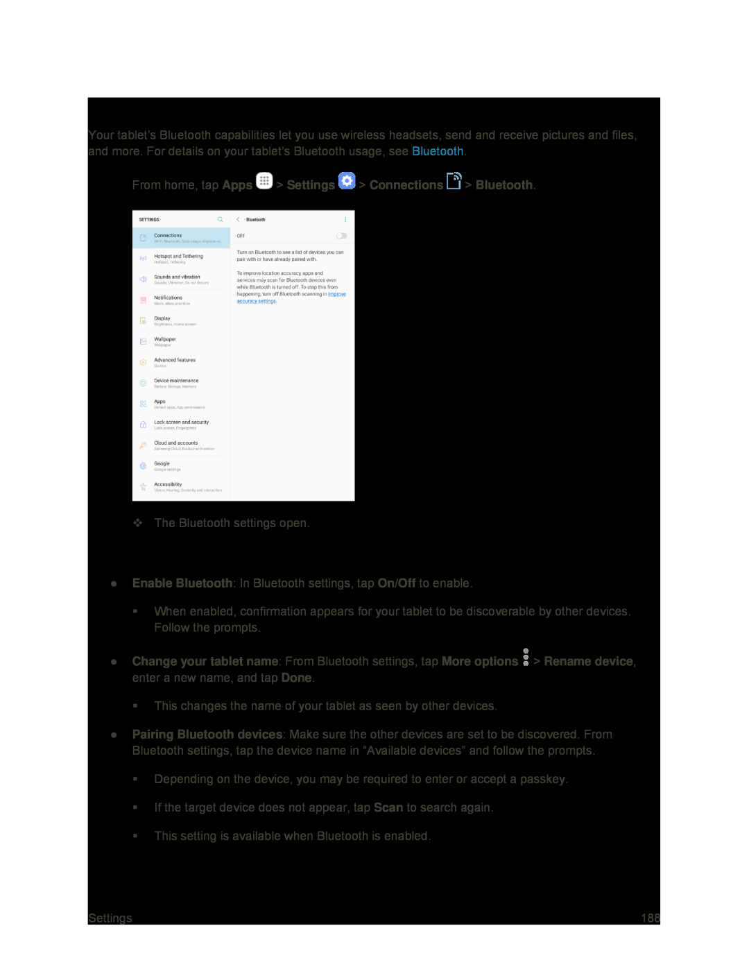 Bluetooth Settings Galaxy Tab S2 9.7 Sprint