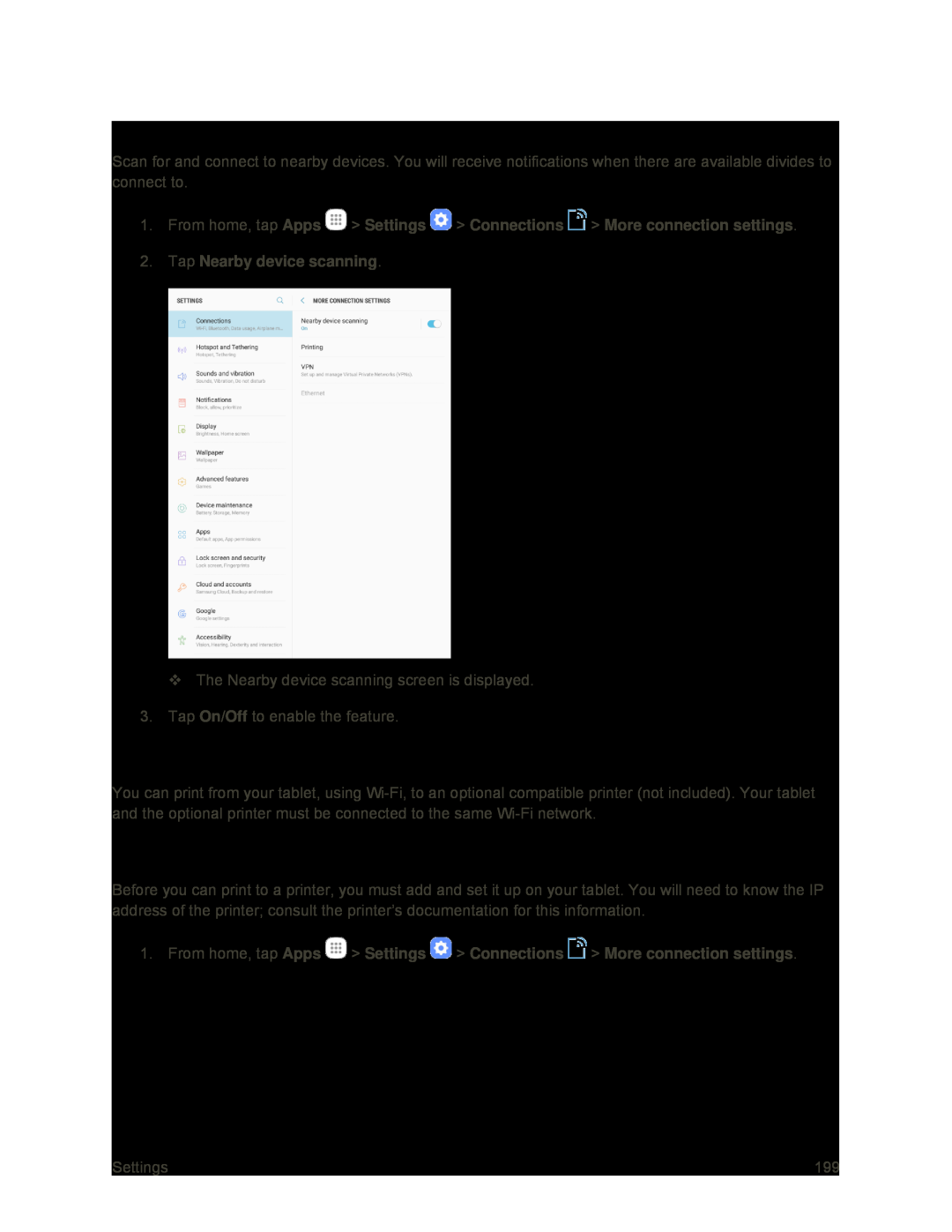 Nearby Device Scanning Galaxy Tab S2 9.7 Sprint