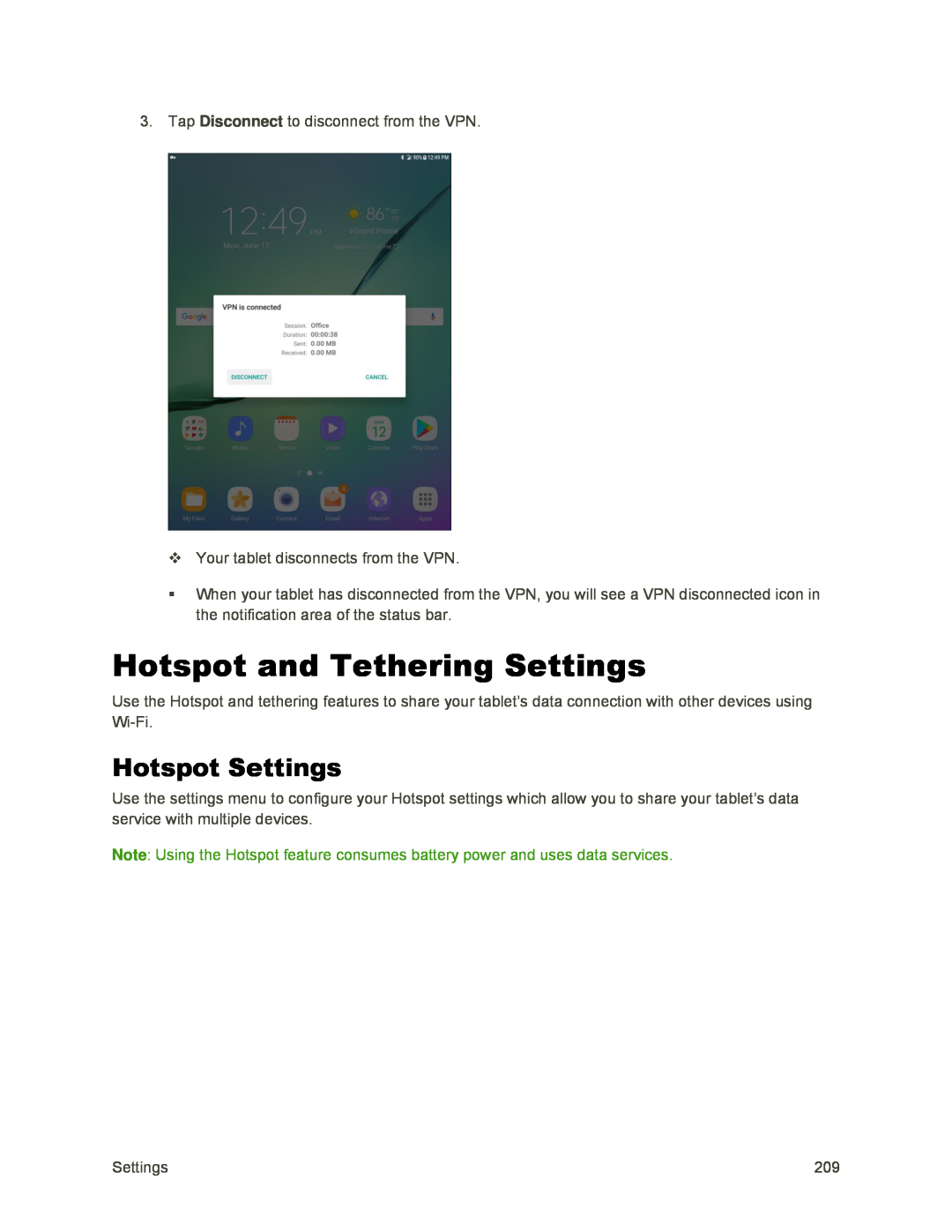 Hotspot and Tethering Settings Galaxy Tab S2 9.7 Sprint