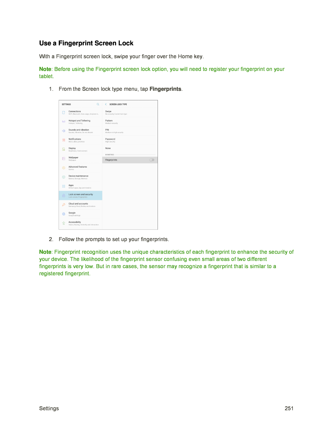 Use a Fingerprint Screen Lock Galaxy Tab S2 9.7 Sprint
