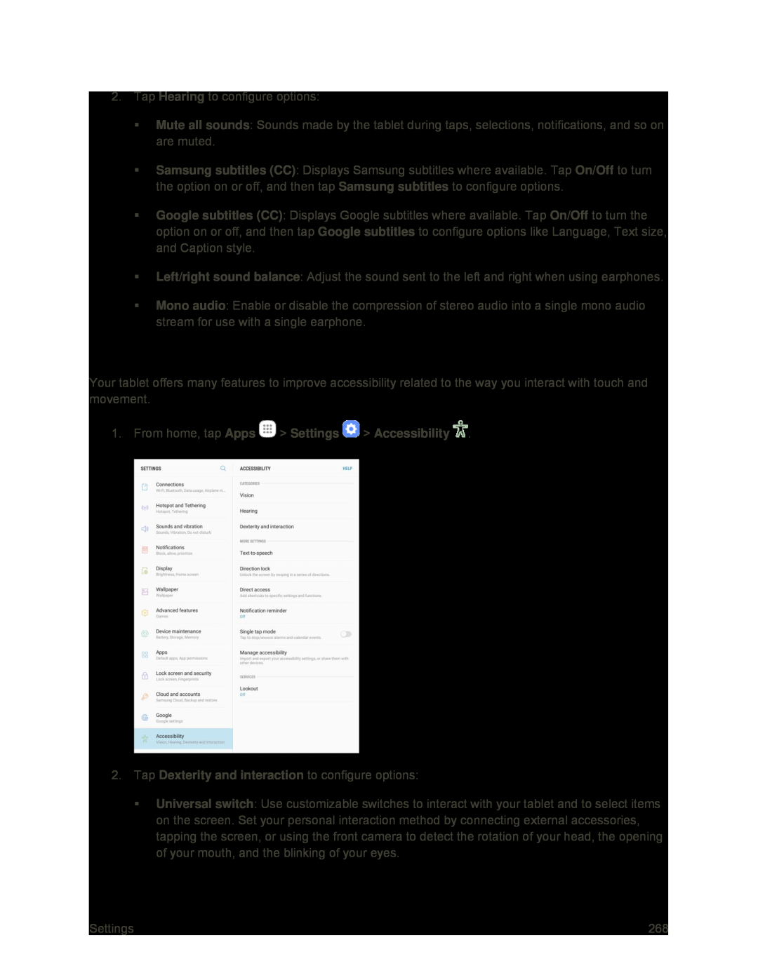 Dexterity and Interaction Settings