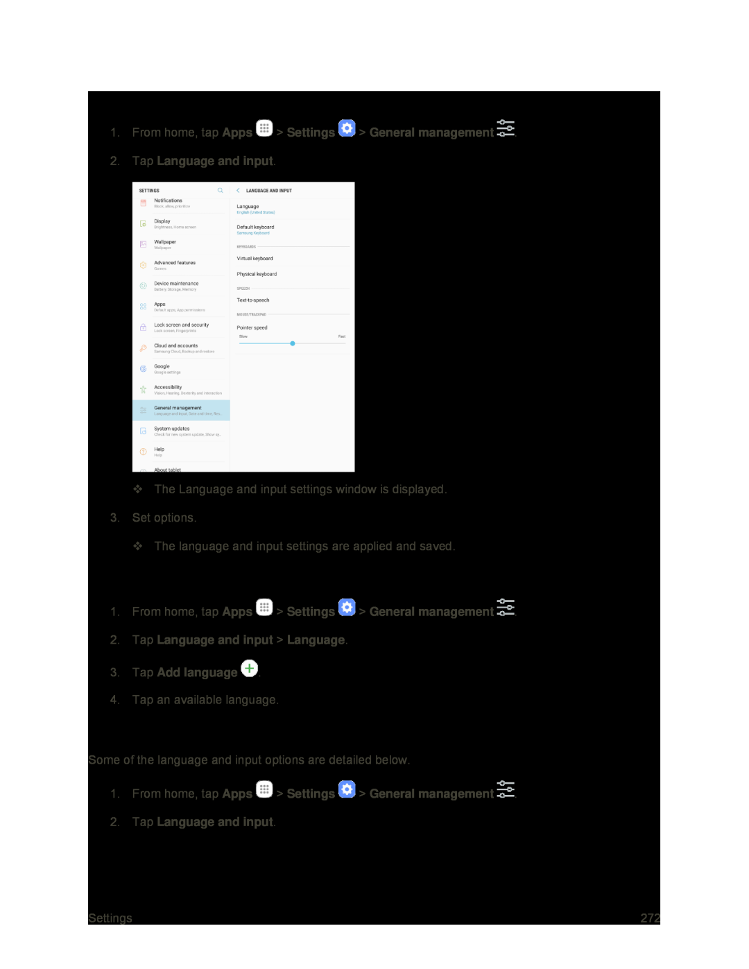 Select the Default Language for Your Tablet Galaxy Tab S2 9.7 Sprint