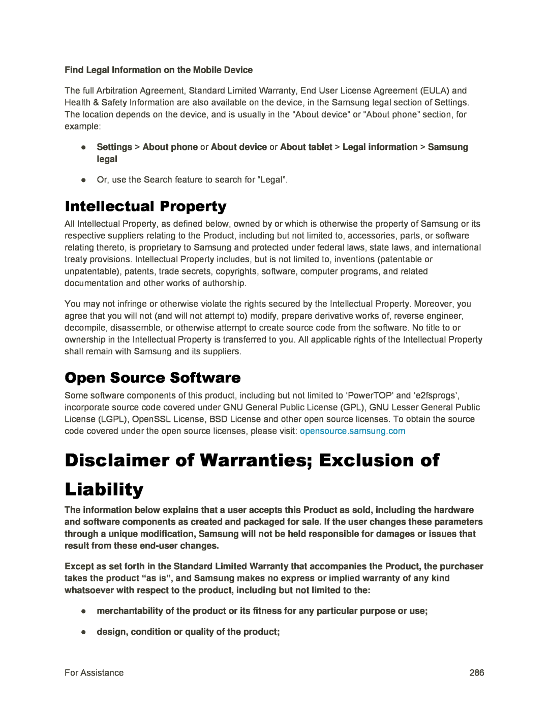 Disclaimer of Warranties; Exclusion of Liability Galaxy Tab S2 9.7 Sprint