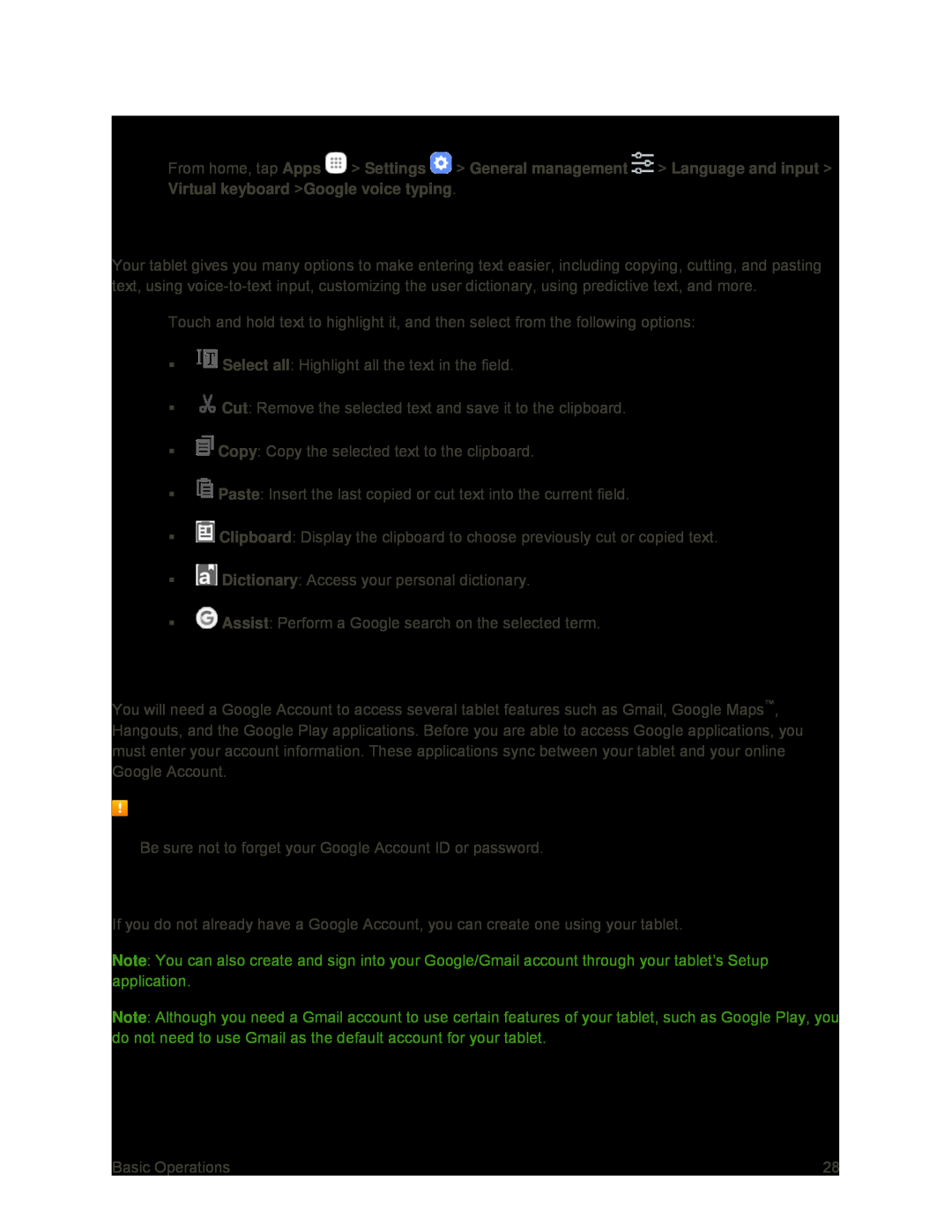 Configure Google Voice Typing Galaxy Tab S2 9.7 Sprint