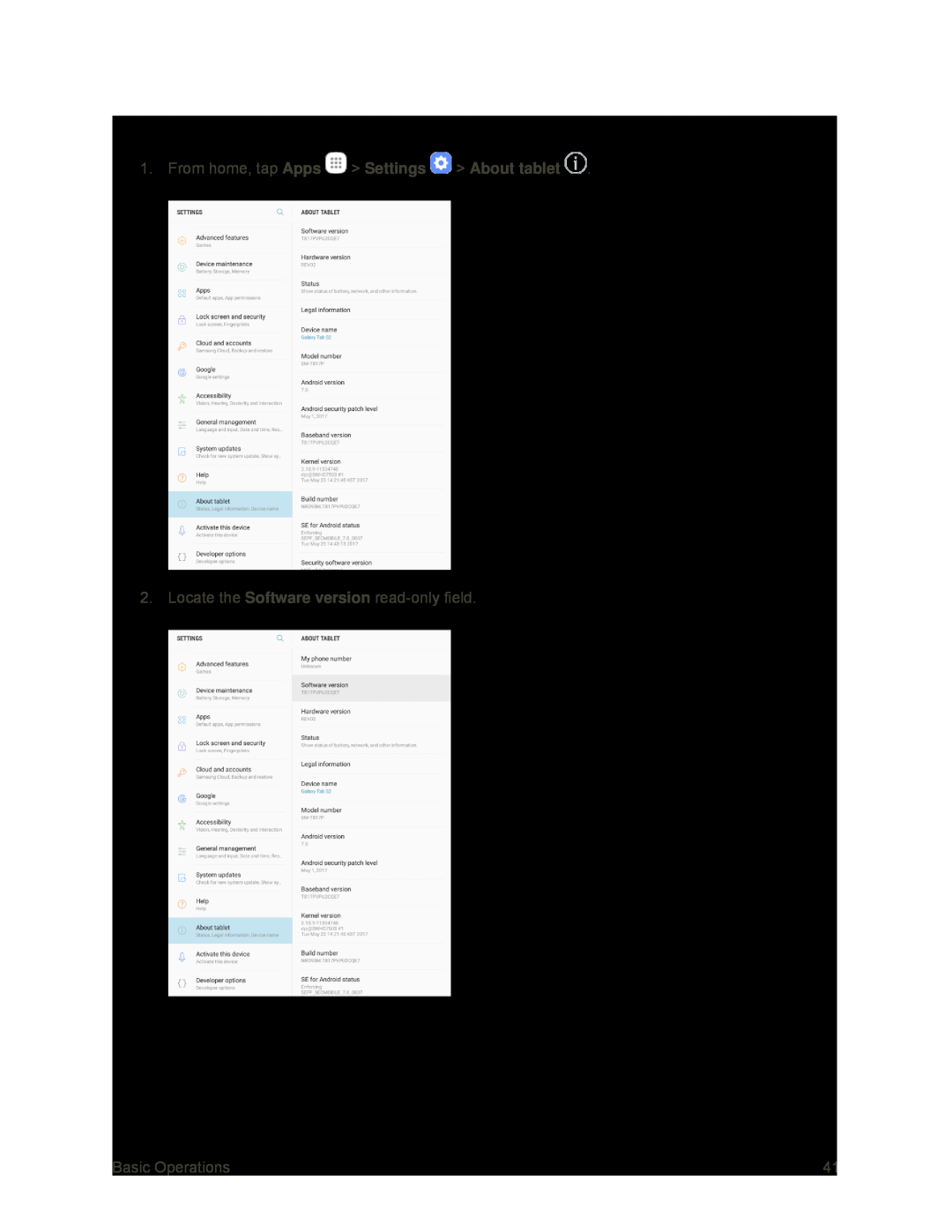 Confirm Your Current Tablet Software Galaxy Tab S2 9.7 Sprint