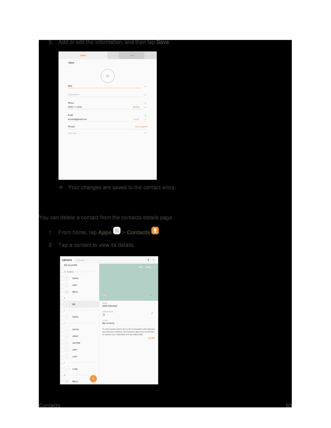 Delete a Contact Galaxy Tab S2 9.7 Sprint