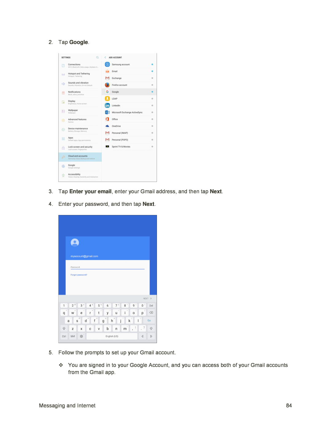 2.Tap Google Enter your email