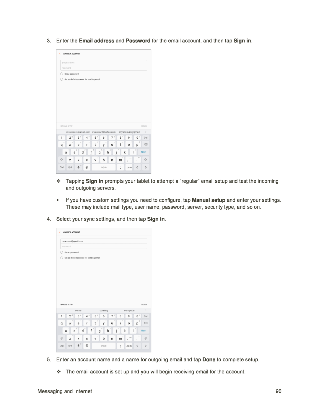 Manual setup Galaxy Tab S2 9.7 Sprint