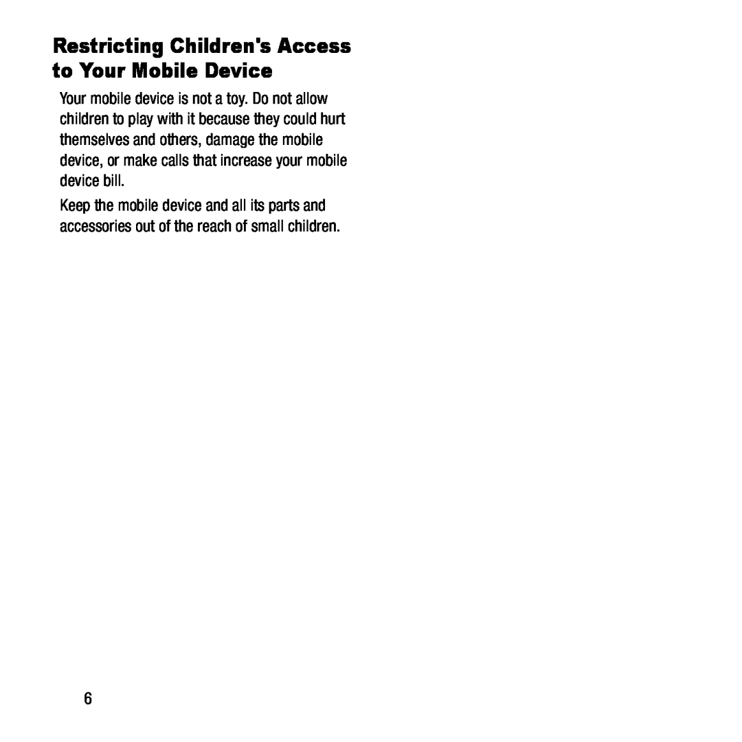 Restricting Children's Access to Your Mobile Device