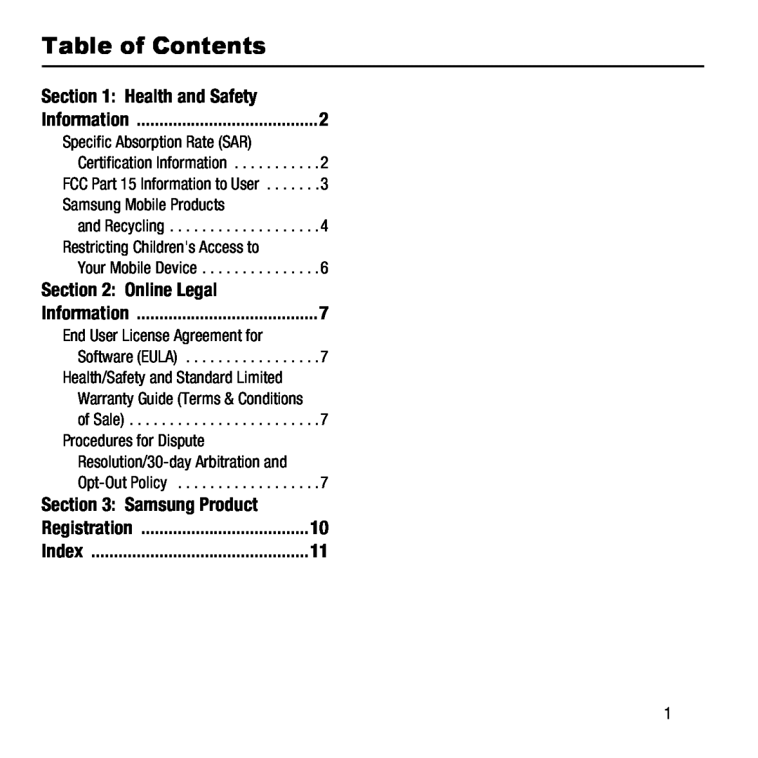 Table of Contents Galaxy Tab S2 9.7 AT&T