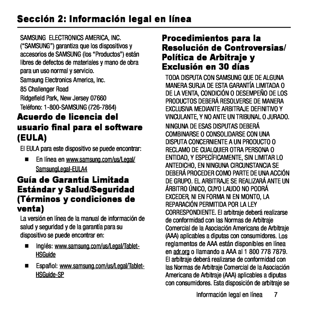 El EULA para este dispositivo se puede encontrar: Información legal en línea