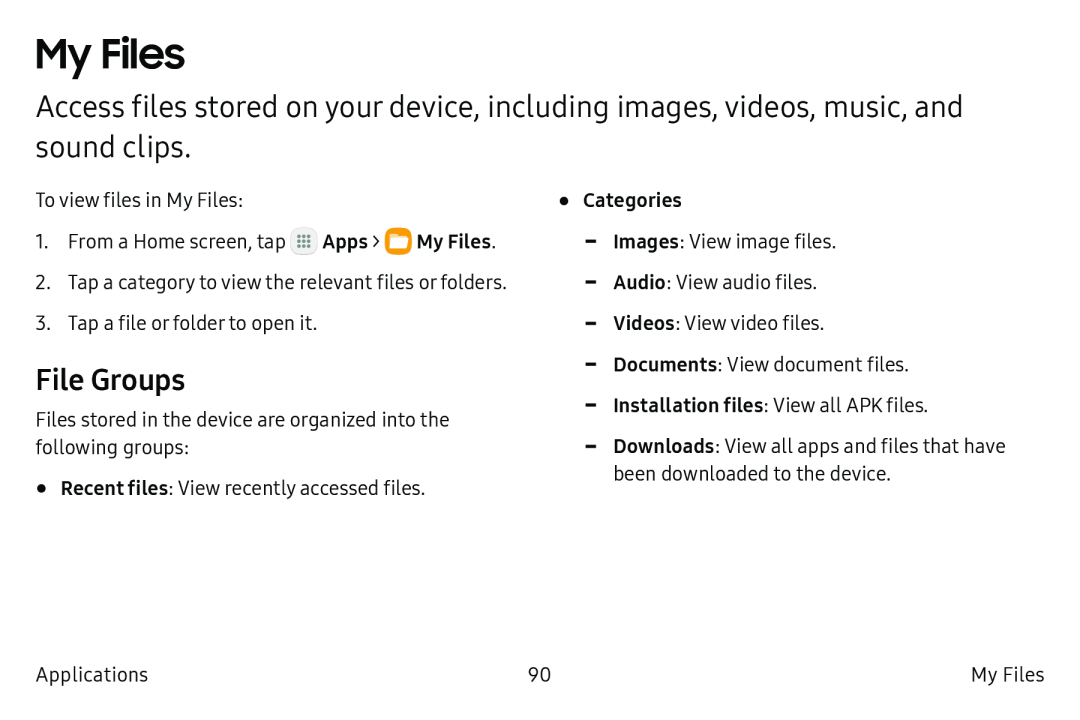 File Groups My Files