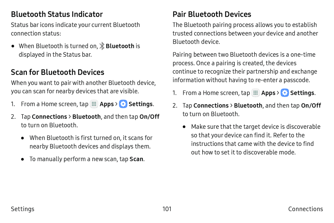 Bluetooth Status Indicator Scan for Bluetooth Devices