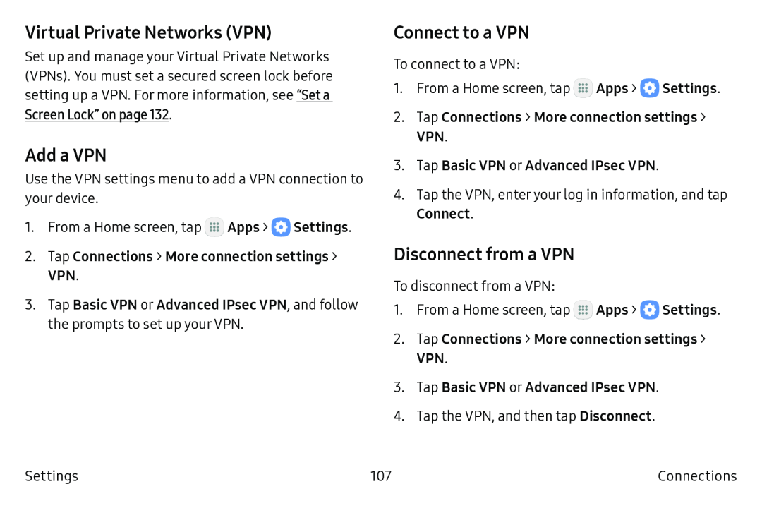 Add a VPN Galaxy Tab S2 9.7 AT&T