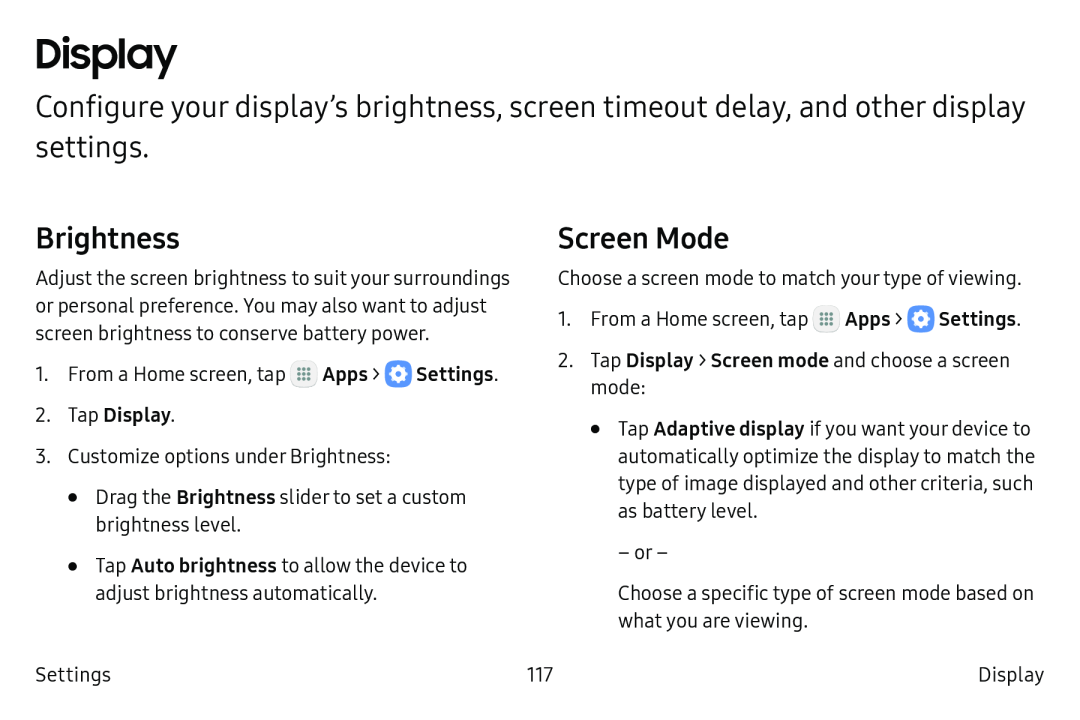 Brightness Screen Mode