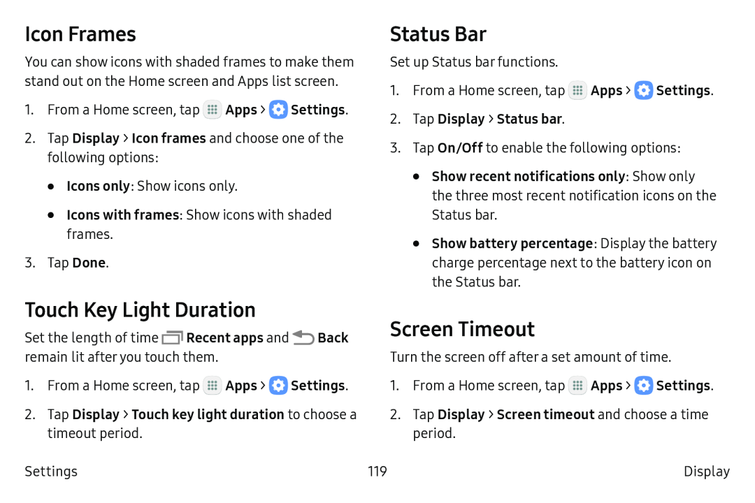 Icon Frames Status Bar