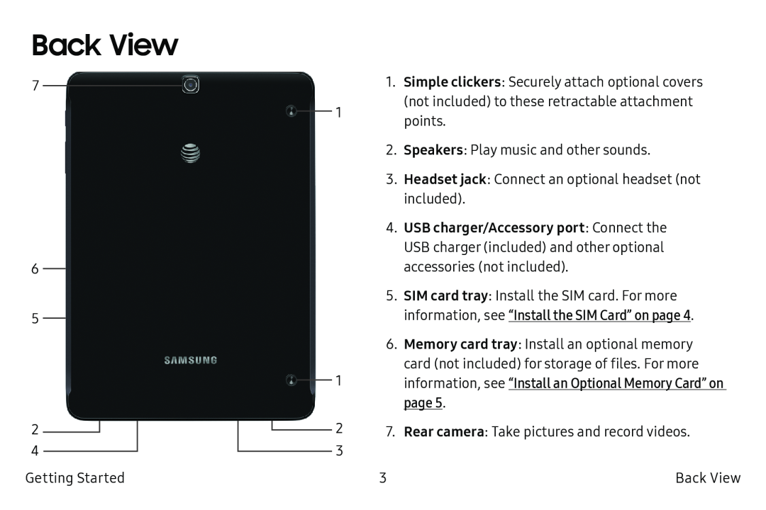 Back View Galaxy Tab S2 9.7 AT&T