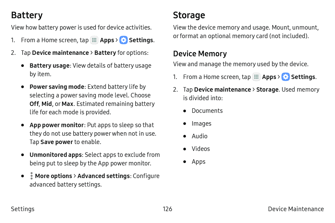 Device Memory Battery