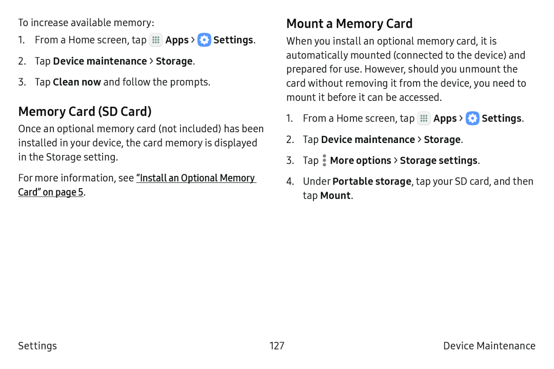 Memory Card (SD Card) Mount a Memory Card