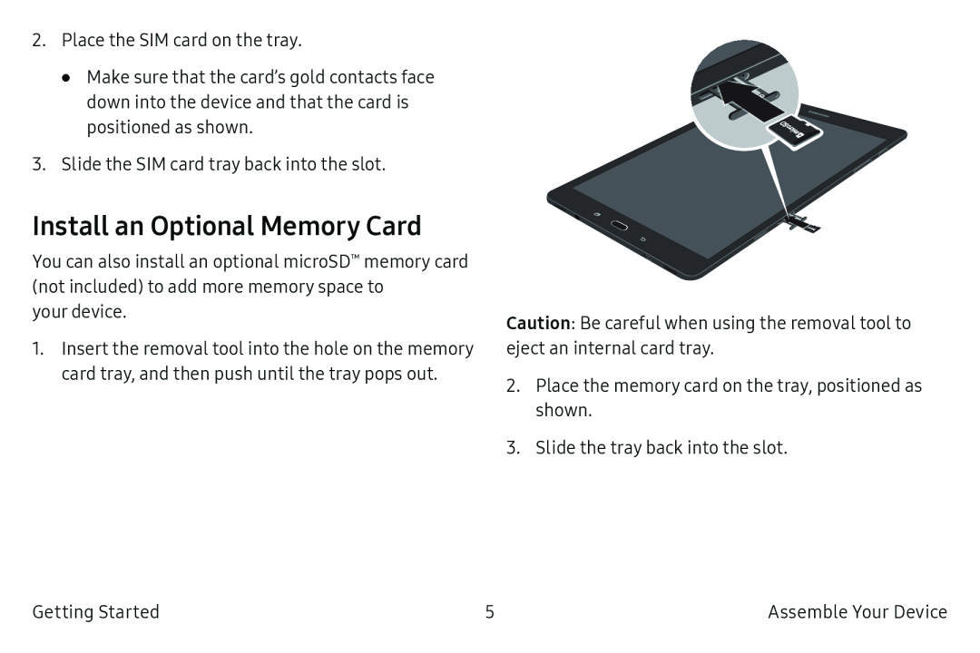 Install an Optional Memory Card Galaxy Tab S2 9.7 AT&T