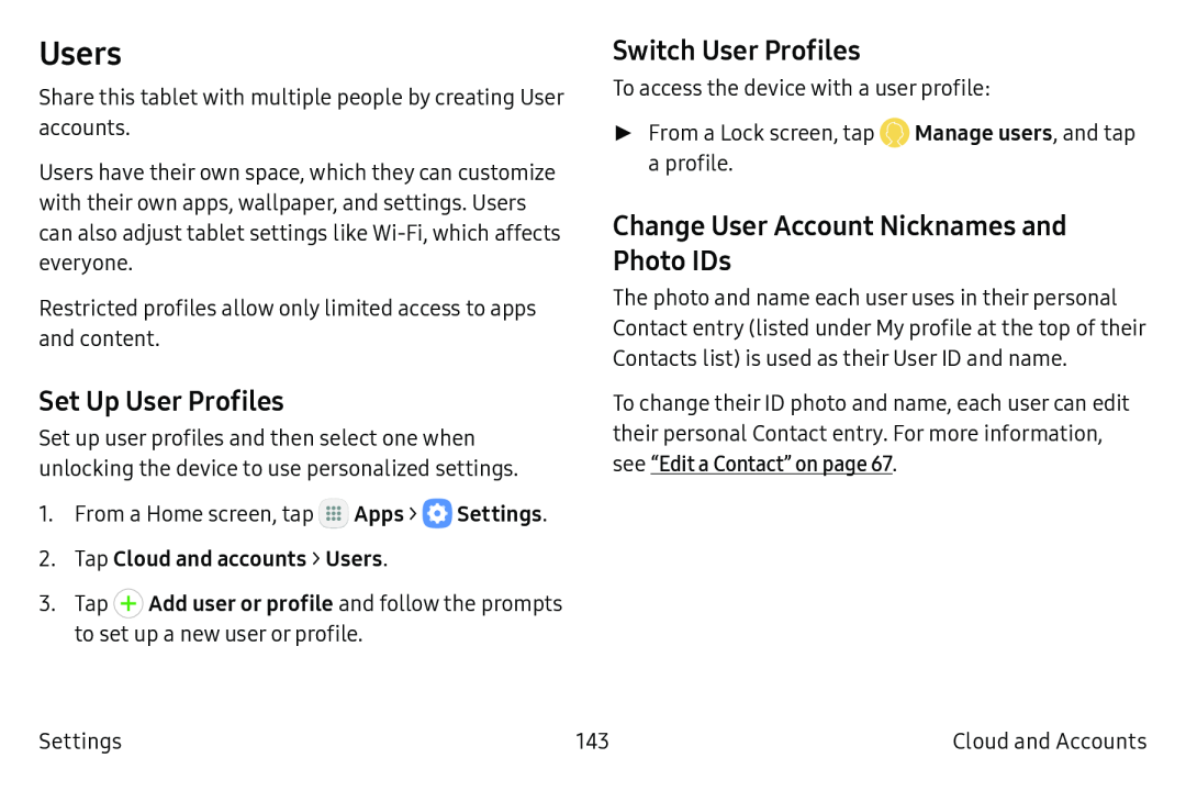 Set Up User Profiles Galaxy Tab S2 9.7 AT&T