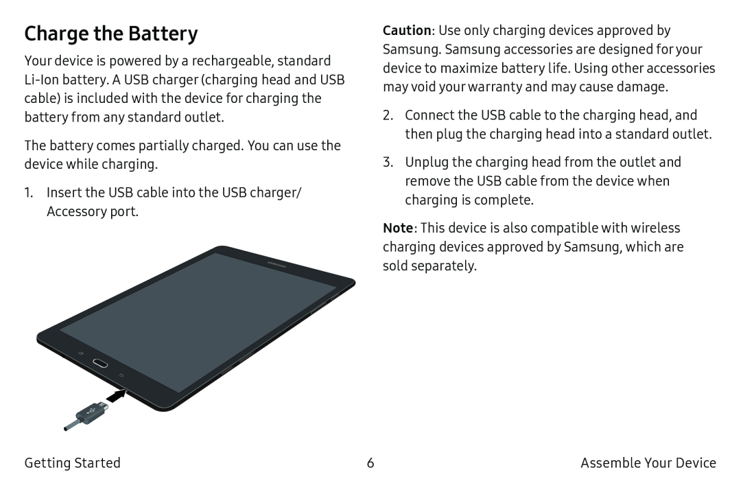 Charge the Battery Galaxy Tab S2 9.7 AT&T