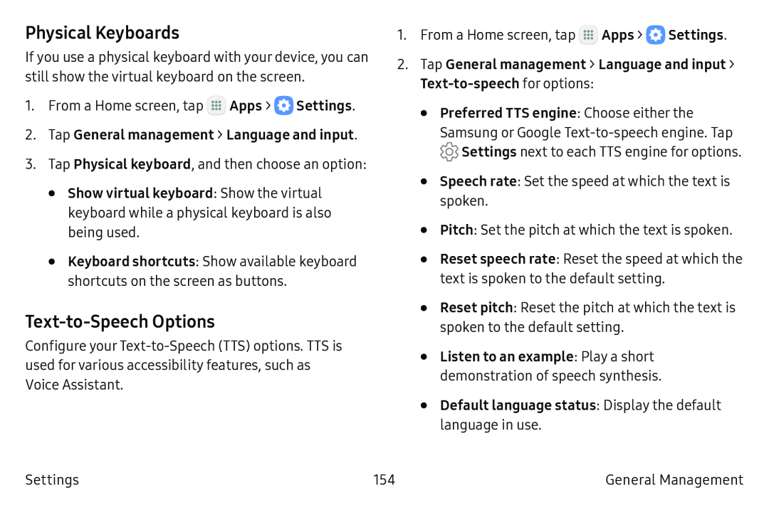 Physical Keyboards Text-to-SpeechOptions