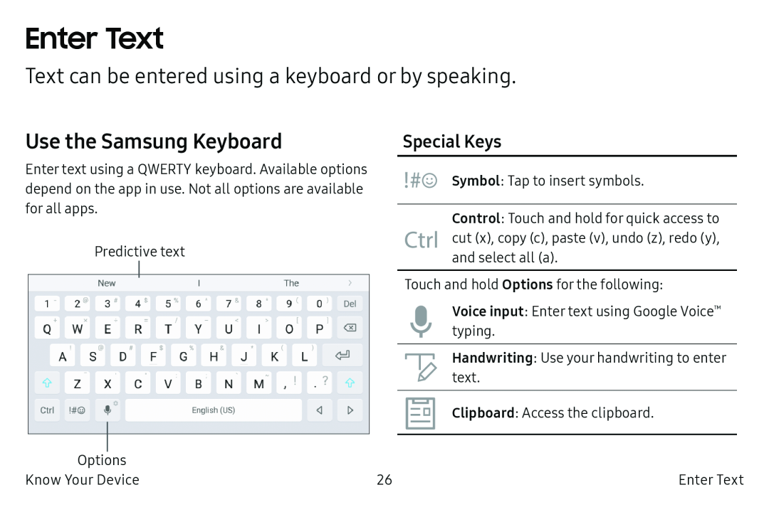 Special Keys Galaxy Tab S2 9.7 AT&T