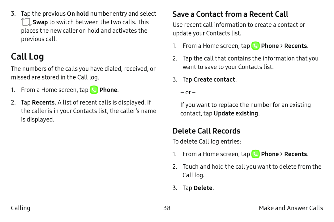 Delete Call Records Galaxy Tab S2 9.7 AT&T