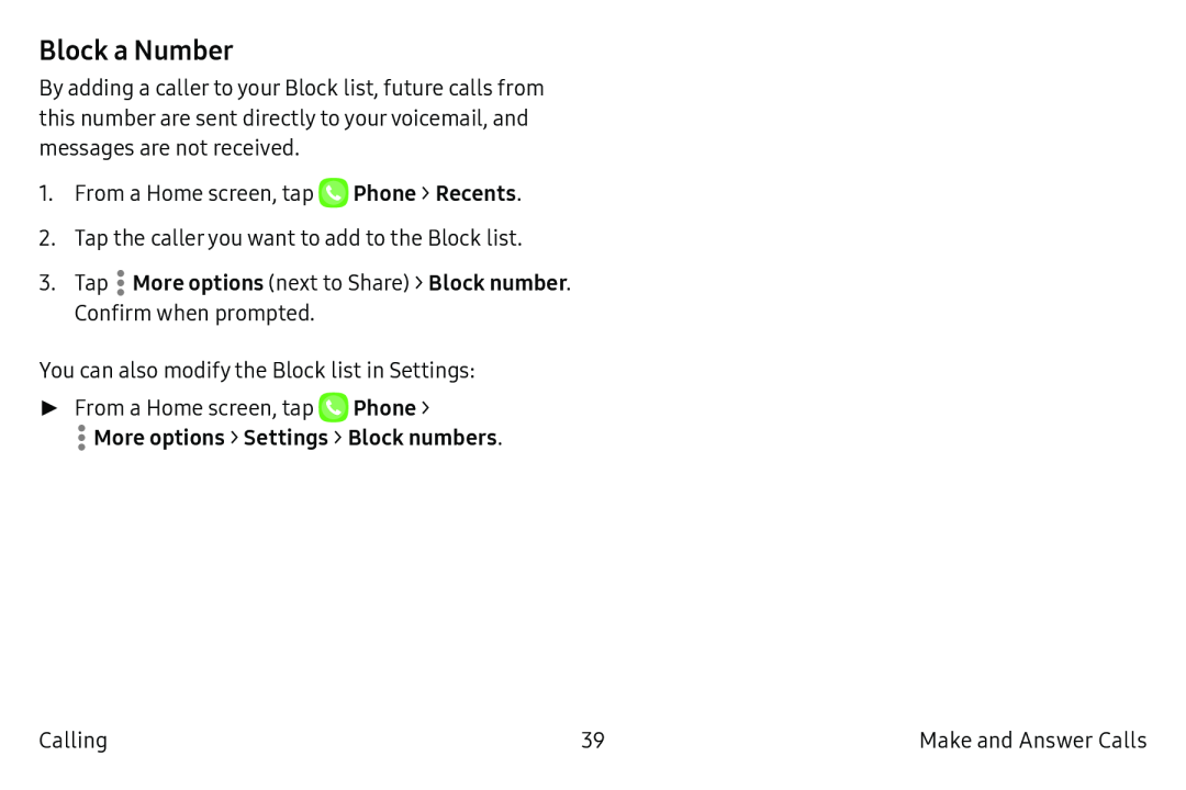 Block a Number Galaxy Tab S2 9.7 AT&T