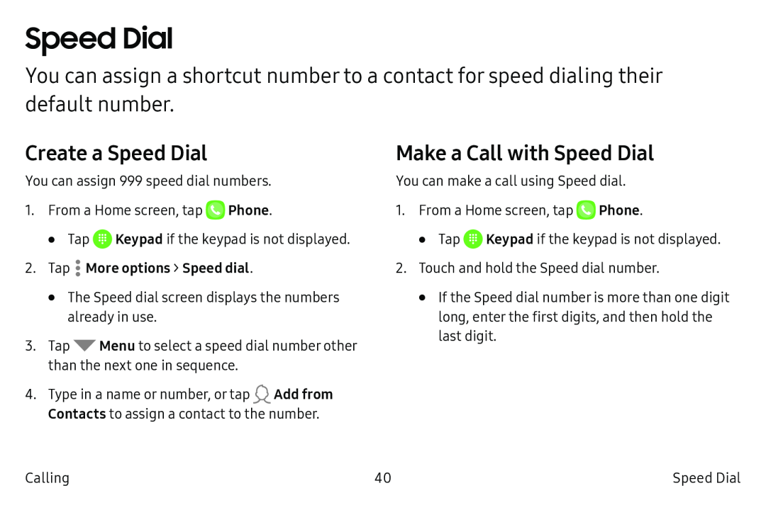 Create a Speed Dial Make a Call with Speed Dial