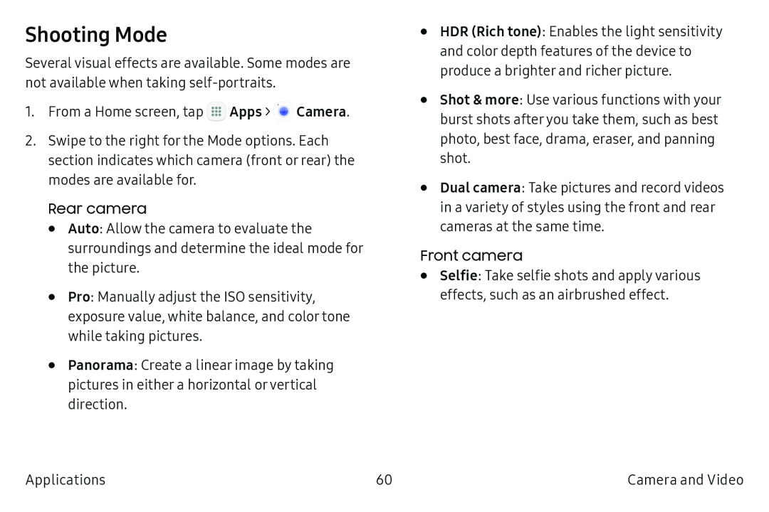 Shooting Mode Galaxy Tab S2 9.7 AT&T