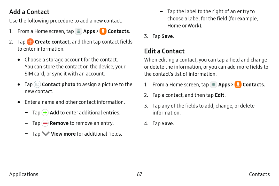 Edit a Contact Galaxy Tab S2 9.7 AT&T