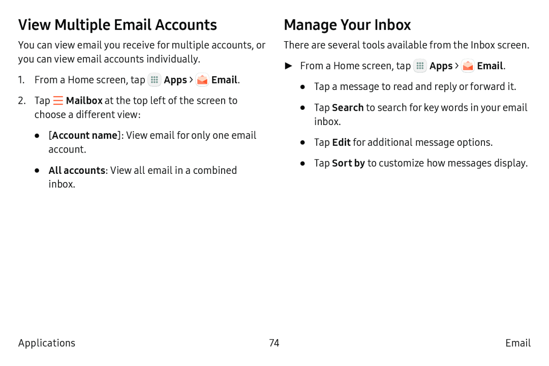 Manage Your Inbox Galaxy Tab S2 9.7 AT&T