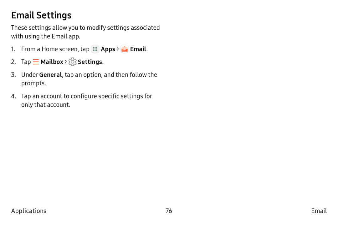 Email Settings Galaxy Tab S2 9.7 AT&T