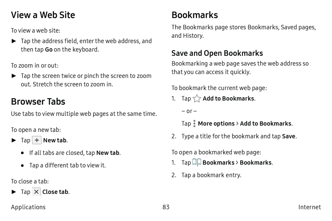 Save and Open Bookmarks View a Web Site