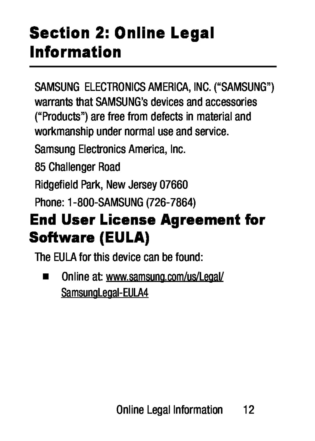 Samsung Electronics America, Inc Ridgefield Park, New Jersey