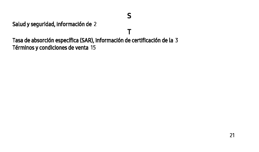 Salud y seguridad, información de Galaxy Tab S2 9.7 T-Mobile