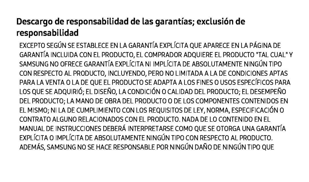 Descargo de responsabilidad de las garantías; exclusión de responsabilidad Galaxy Tab S2 9.7 T-Mobile