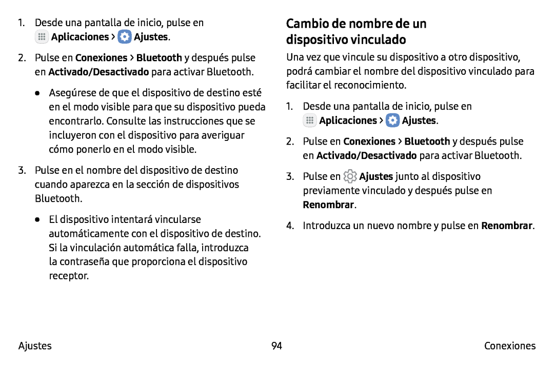 Cambio de nombre de un dispositivo vinculado