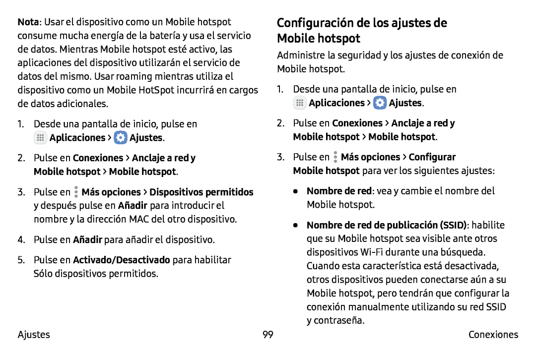 Configuración de los ajustes de Galaxy Tab S2 9.7 T-Mobile