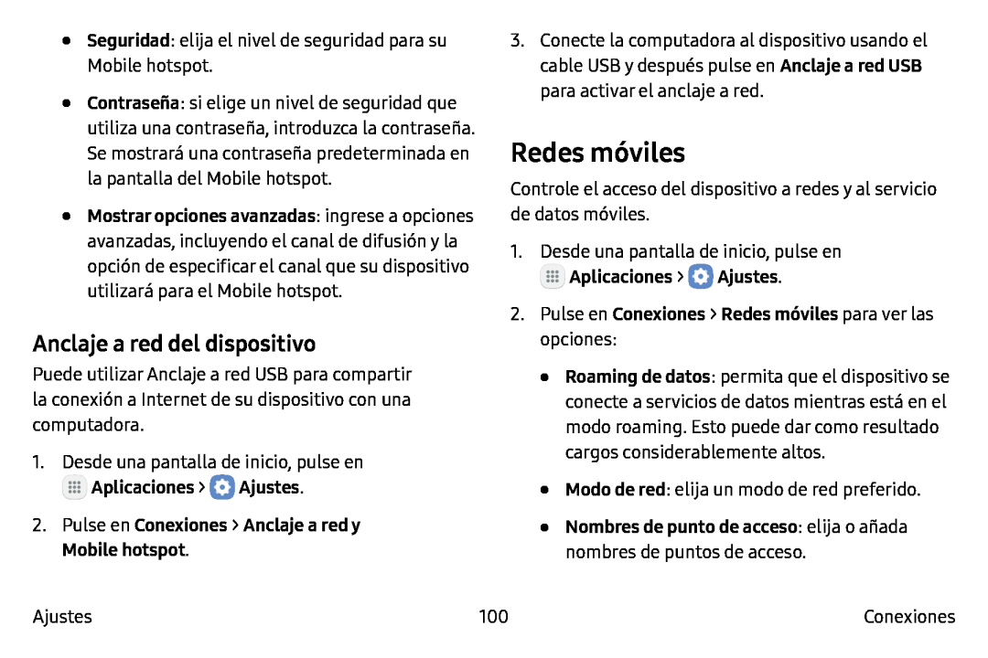 Anclaje a red del dispositivo Redes móviles