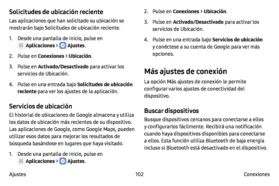 Solicitudes de ubicación reciente Servicios de ubicación