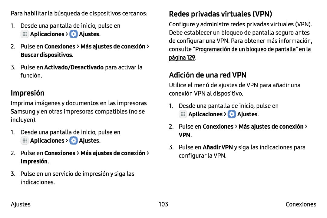 Impresión Redes privadas virtuales (VPN)