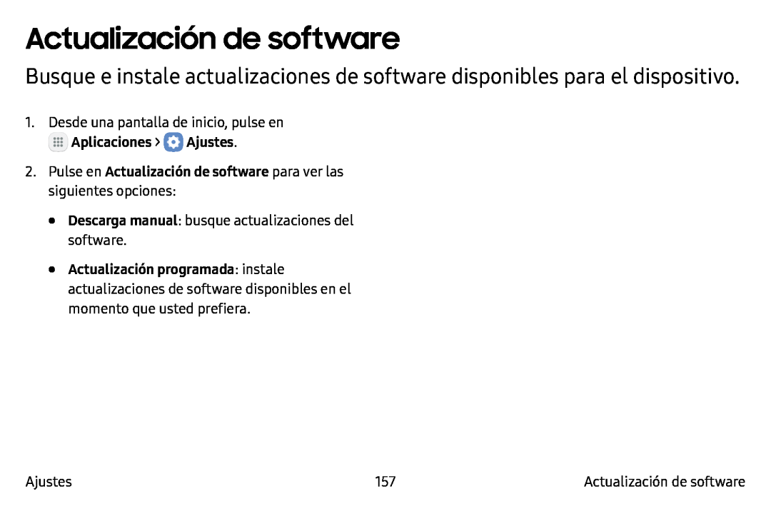 Busque e instale actualizaciones de software disponibles para el dispositivo Galaxy Tab S2 9.7 T-Mobile